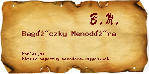 Bagóczky Menodóra névjegykártya